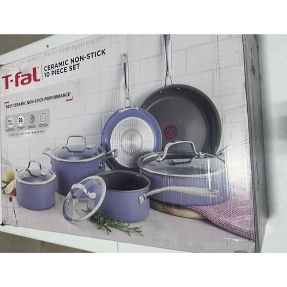 T-Fal Ceramic Non-stick Performance 10 Pieces Set Pan Cookware - Picture 2 of 6